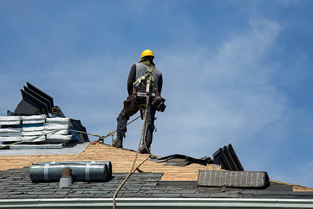 Professional Gutter Installation technician working in Royal City, WA
